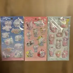 サンリオ ビーズ入りぷっくりシール シール3枚セット
