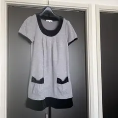 grove グレー 半袖チュニック . ワンピース　秋冬用