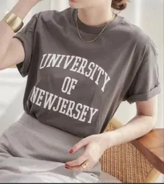 【匿名配送】ANGIE カレッジTシャツ　チャコールグレーのサムネイル