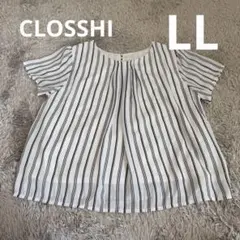 CLOSSHI クロッシー　ブラウス　LLサイズ　ストライプ　オフィスカジュアルのサムネイル