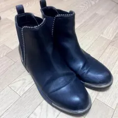 ショートブーツ サイドゴア ブーツ 黒 23.5cm