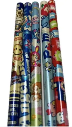 ナルミヤ柄の鉛筆4本・色鉛筆(赤)セット