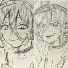 レゼ ミニカード 2枚 チェンソーマン ChainsawMan 手描きイラスト