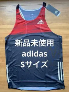 adidas ランニングタンクトップ Sサイズ 赤 黒