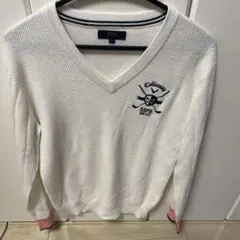 Callaway キャロウェイ Vネックセーター ホワイト M