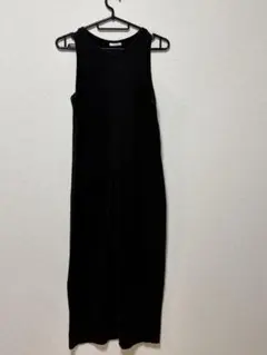 ノースリーブロングワンピース 黒 カットソー