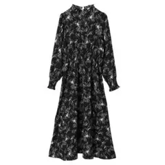 earth music&ecology 花柄スタンドフリルワンピース