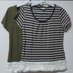 ストライプ 半袖Tシャツ 2枚セットのサムネイル