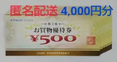 4,000円分　ヤマダ電機 お買物優待券
