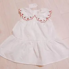 ホワイト チェリー刺繍 フレアトップス 130cm