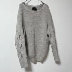 アーバンリサーチ ロッソ 片畦ニットウール混 アルパカ混 ボートネック ゆったり