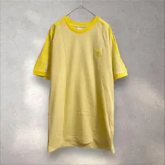 新品未使用 adidas/アディダス 3ストライプTシャツ S パウダーイエローのサムネイル