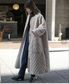 キルティング×ボアリバーシブルロングコート