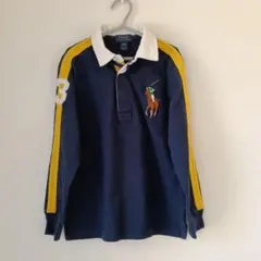 Polo Ralph Lauren 長袖ポロシャツ ネイビー/イエロー