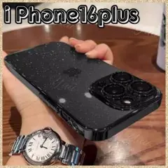 iphone16plus ケース❖スマホケース❖クリア❖軽量 ラメ❖ブラック 黒