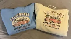 【XL】2色お揃い セット 裏起毛パーカー カップル