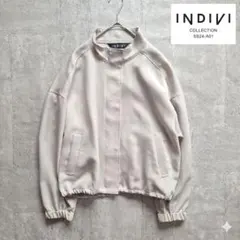 【美品】INDIVI インディヴィ コンパクトハイネックブルゾン ベージュ 36