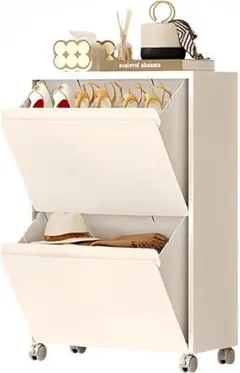 Sacalority 収納ボックス キャスター付き スリムチェスト 2段