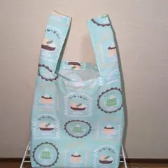 コンビニ袋風　エコバッグ　レトロ喫茶　手ぬぐい