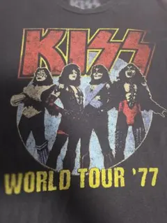 KISS WORLD TOUR '77 Tシャツ ブラック 2XL