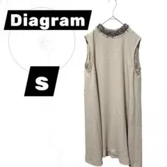【Diagram】ビジュー ワンピース ドレス 結婚式 ベージュ
