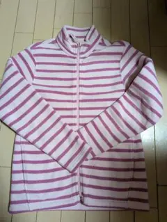 ユニクロ　フリースジャケット 150cm ピンク　ボーダー