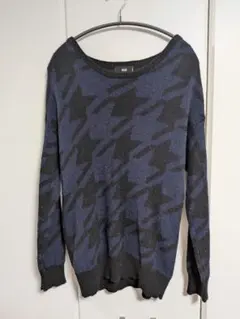 HARE ハウンドトゥースニット