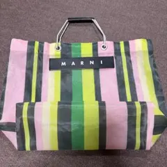 MARNI マルニ　ジャガード　トートバッグ　ピンク　グリーン　FE1016 MARNI マルニ ジャガード トートバッグ ピンク グリーン FE1016 - メルカリ