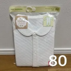 80 ユニクロ キルトカバーオール 長袖 1点 オフホワイト