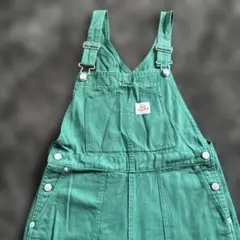 coen オーバーオール 緑色 デニムサロペット 美品