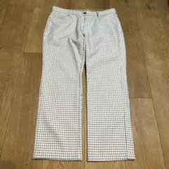 adidas チェック柄 ストレートパンツ 91