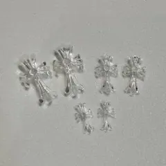 ネイルパーツ クロス クロム クリア 透明 6個セット 十字架のサムネイル