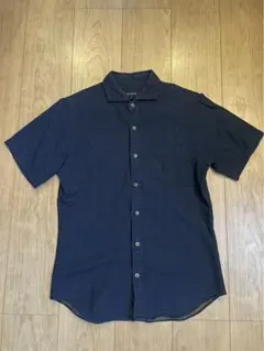 SHIPS JET BLUE ドット/水玉柄　紺 ネイビー　シャツ