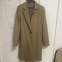 ウール混紡 シングルボタン ロングコート ベージュ　美品