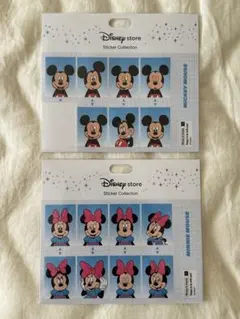 ディズニーストア　ミッキー　ミニー　証明写真　ステッカー　シール