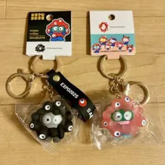 ハンギョドン ミャクミャク　黒＆クリア　マスコット キーホルダー　2点セット