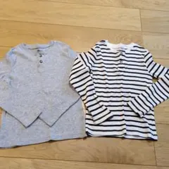 H&M ヘンリーネック長袖カットソー2枚セット
