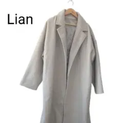 Lian ロングスリットガウンコート F ボリューム袖 グレーベージュのサムネイル