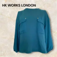 HK WORKS LONDON 上品ブルー 長袖トップス M 通勤きれいめ