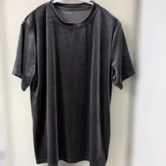 メンズSサイズ ダークグレー ベルベット Tシャツ