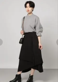 PAGEBOYページボーイ　ハイネックボリュームニット　グレー　フリーサイズ