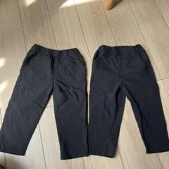 ロングパンツ 110cm 黒　ポケット付き　双子