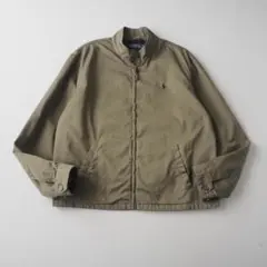 ラルフローレン　XL　ブルゾン　スイングトップ　裏地チェック　カーキ　美品