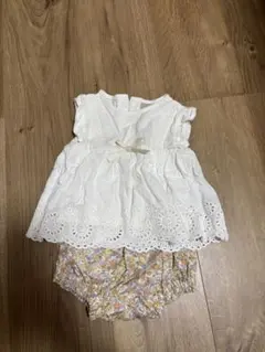petit main レースブラウス 花柄ブルマ セット 70 セットアップ