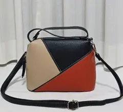 GAANO トリコロールカラー 2way ショルダーバッグ