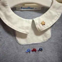 familiar チェック柄ロンパース 70