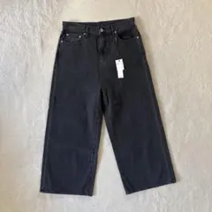 ブラック デニム ワイドパンツstudio clip新品 タグ付きのサムネイル