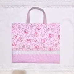 入学入園 通学通園 レッスンバッグ 女の子 ハートキルティング うさぎ ピンク