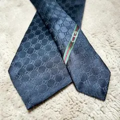 極美品】GUCCI ネクタイ GG柄 シェリーライン ダークグレー - メルカリ
