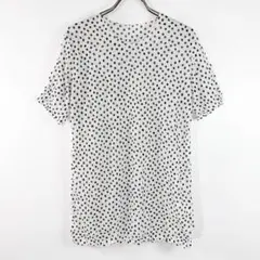 イッセイミヤケ Tシャツ トップス カットソー 半袖 花 総柄 白 黒 M